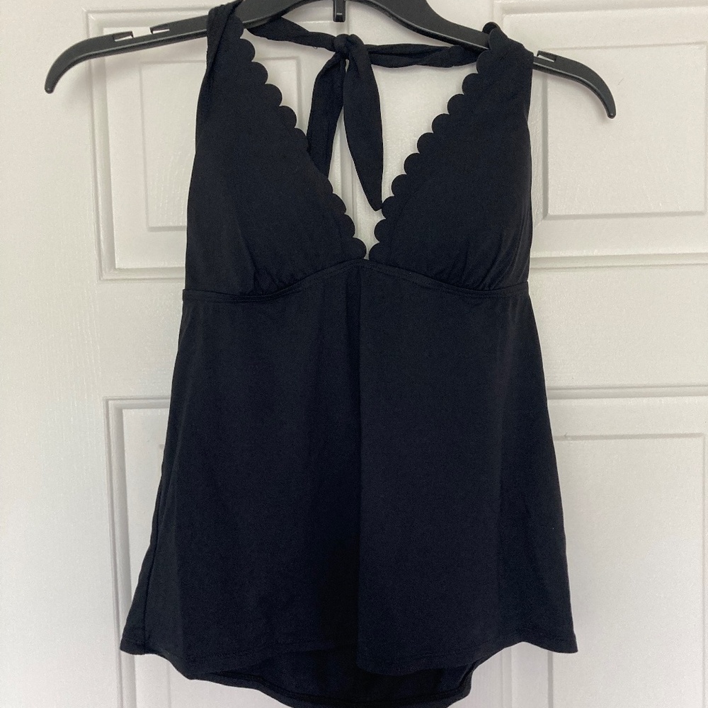 Loft swim black scalloped tankini top